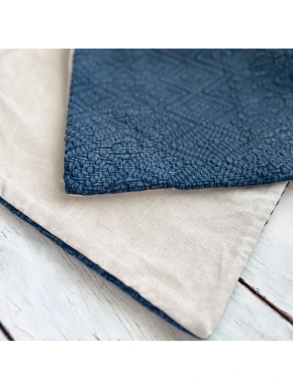Pottery Barn Blue Textured Lumbar Pillow